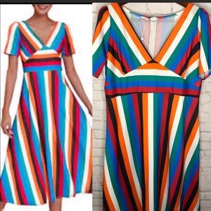 🔥 SALE! Rainbow Colorful Midi Dress